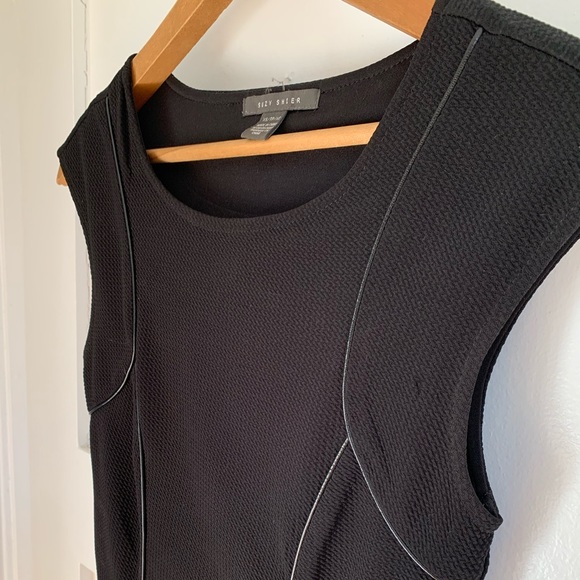 Black Suzy Shier dress with fake leather accents - Picture 2 of 4